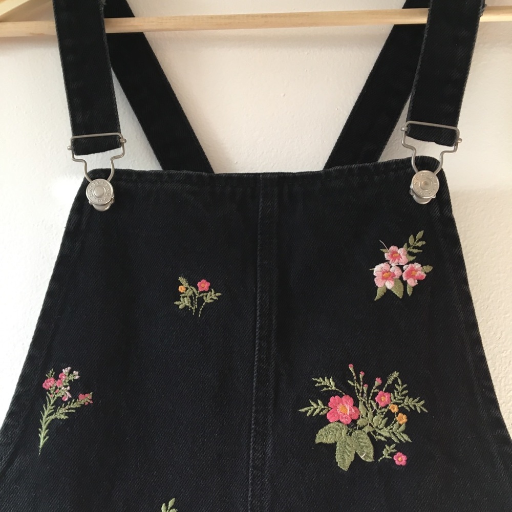TOPSHOP Floral Overall Pinafore Dress